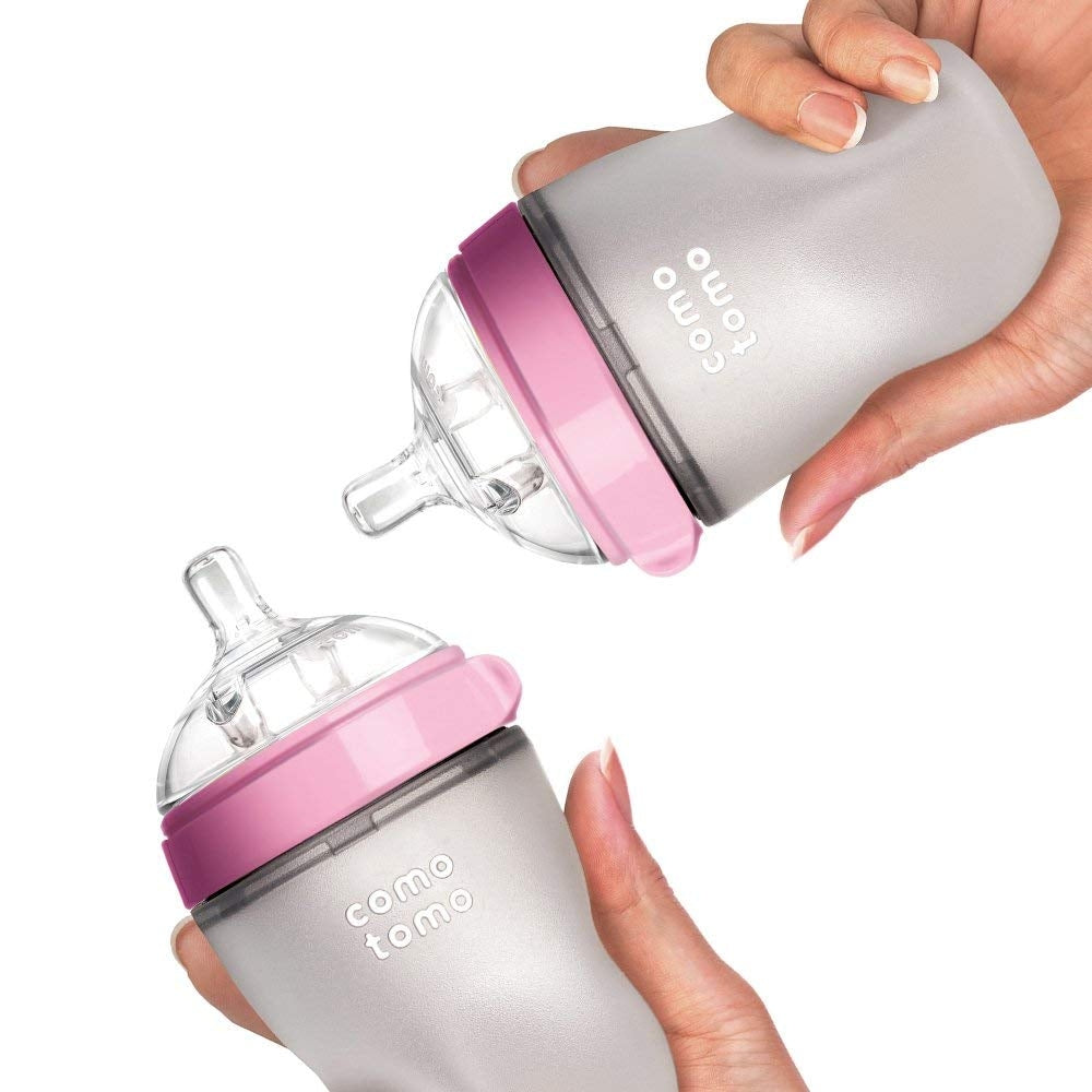 Comotomo Baby Bottle, 250ml  - Pink (2pk)
