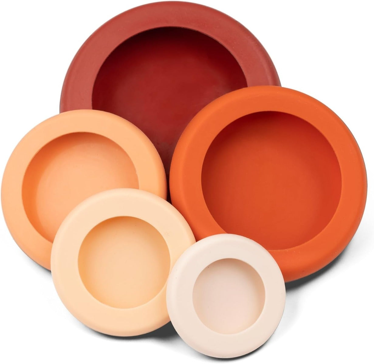 Food Huggers Set of 5 Reusable Silicone Food Savers (4 Colors) - Pupsik Singapore