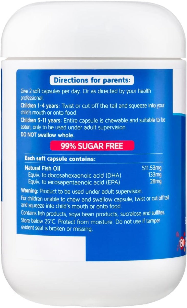 Nature's Way Kids Smart Bursts Omega-3 Fish Oil Trio, 180s (Exp 02/27)
