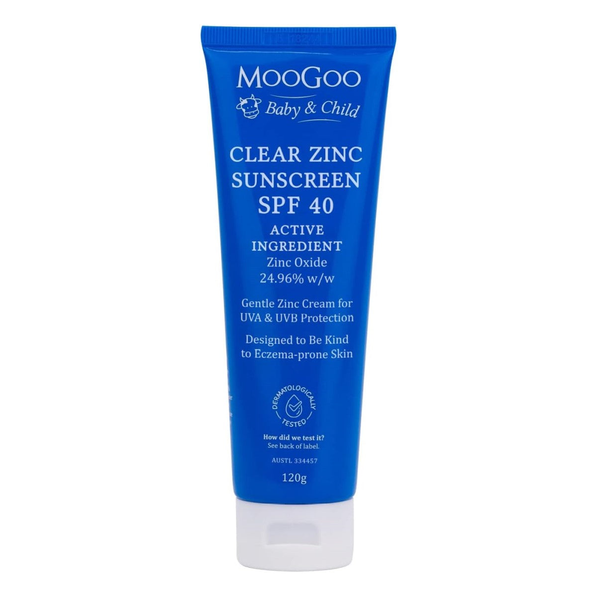 MooGoo Baby Clear Zinc Sunscreen SPF 40, 120g (Exp 11/25)