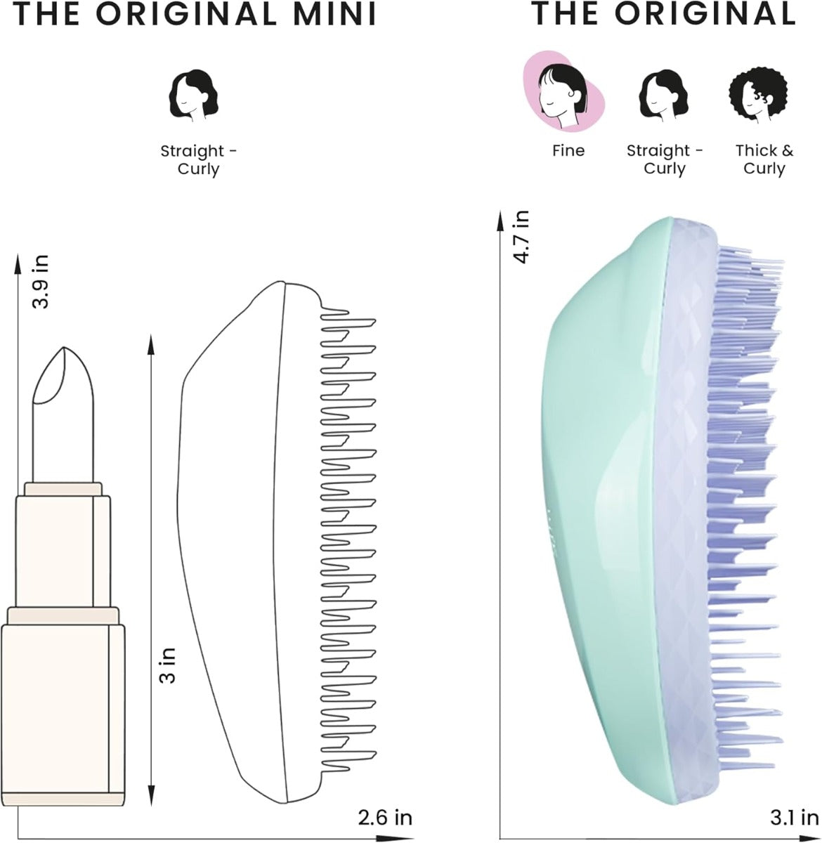 Tangle Teezer Original Detangling Hairbrush, Fine & Fragile