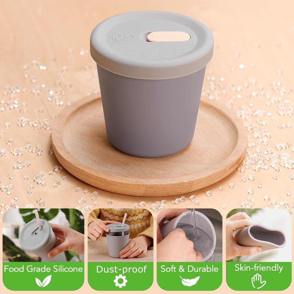 Haakaa Silicone Sippy Straw Cup (4 Colours) - Pupsik Singapore