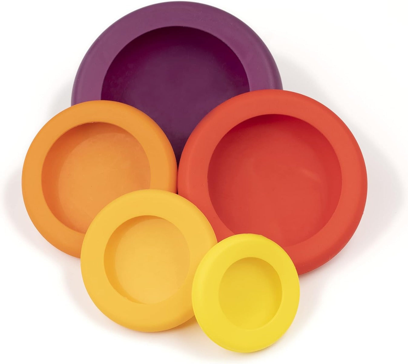 Food Huggers Set of 5 Reusable Silicone Food Savers (4 Colors) - Pupsik Singapore
