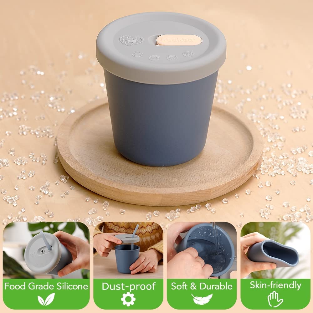 Haakaa Silicone Sippy Straw Cup (4 Colours) - Pupsik Singapore