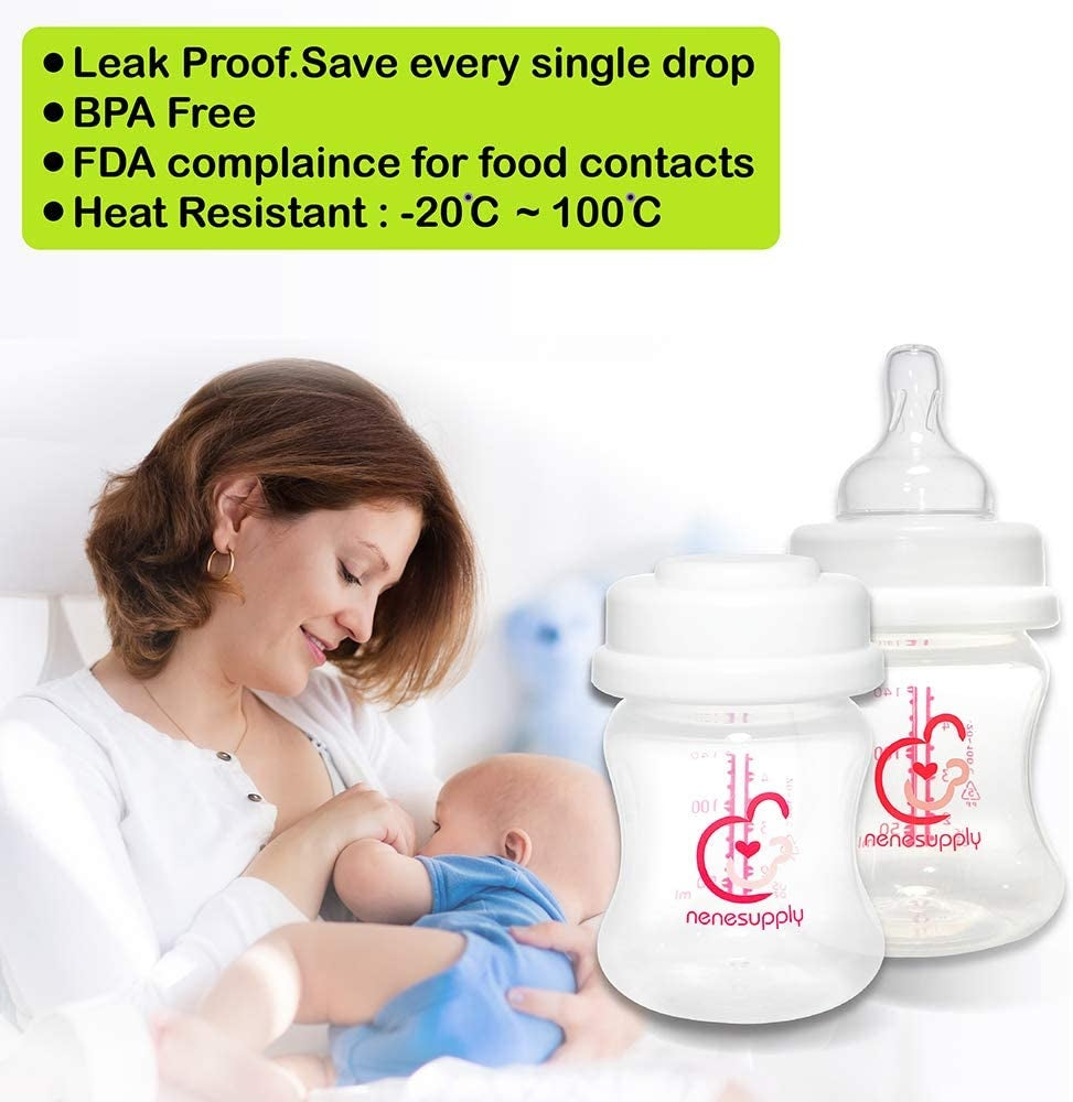 Nenesupply Wide Mouth Feeding Bottle (140ml/4.7oz) (2pk)