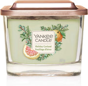 Yankee Candle Medium 3-Wick Square Candle (12.25oz) - Holiday Garland