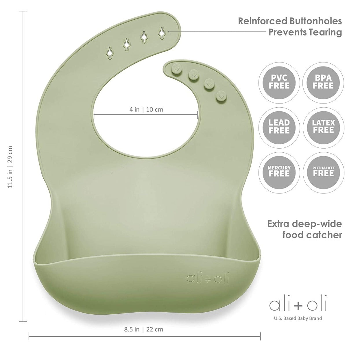 Ali+Oli Baby Silicone Bibs (7 Colours) - Pupsik Singapore