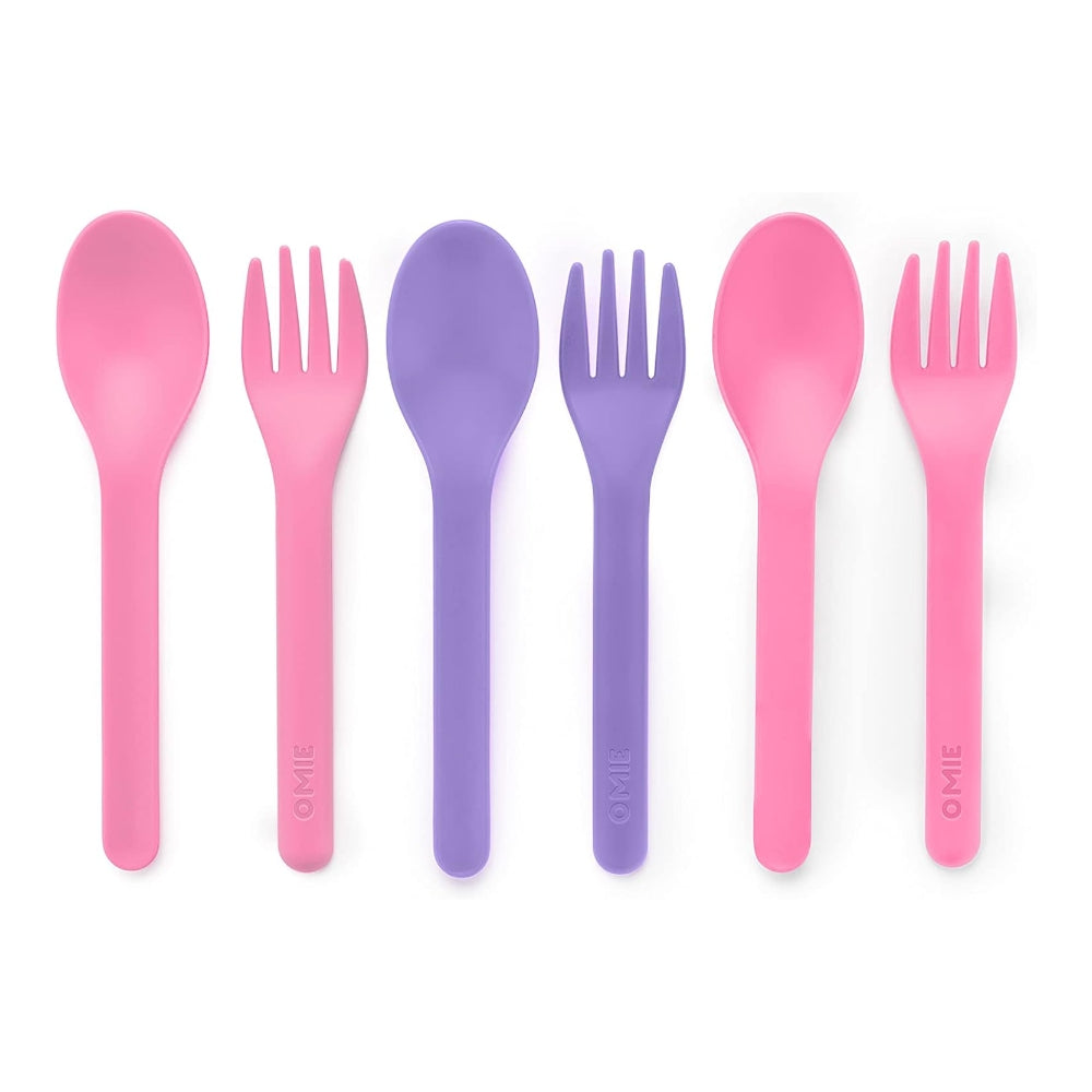 OmieBox OmiePod Utensil Refill, 3 Pairs of Fork & Spoon Set (2 Colors)