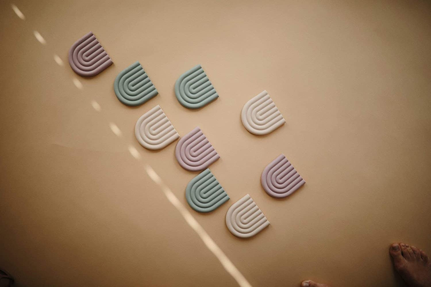 Mushie Silicone Rainbow Teether - Shifting Sand