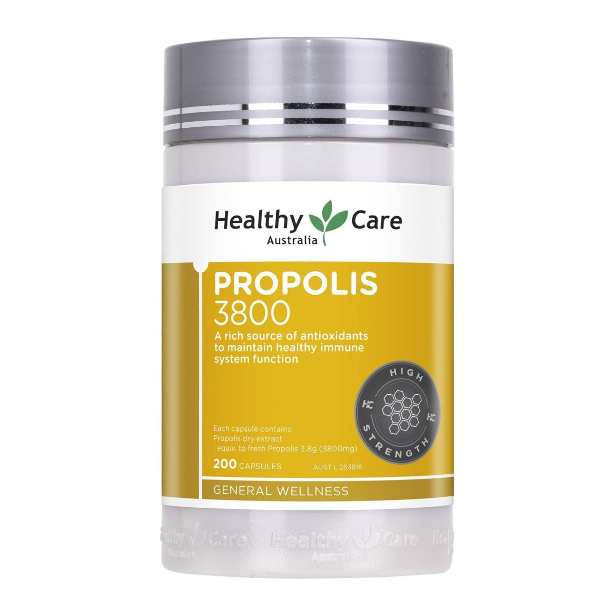 Healthy Care Propolis 3800, 200 Caps (Exp 08/27)