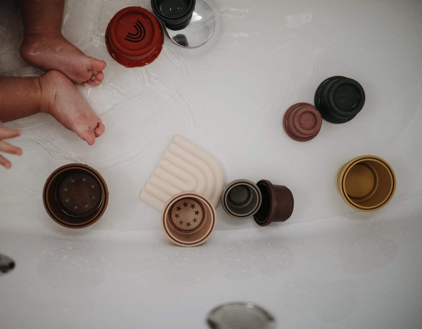 Mushie Silicone Rainbow Teether - Shifting Sand - Pupsik Singapore