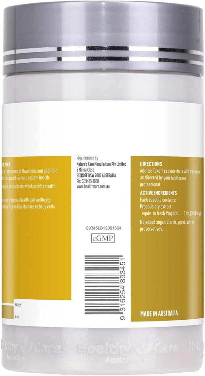 Healthy Care Propolis 3800, 200 Caps (Exp 08/27)