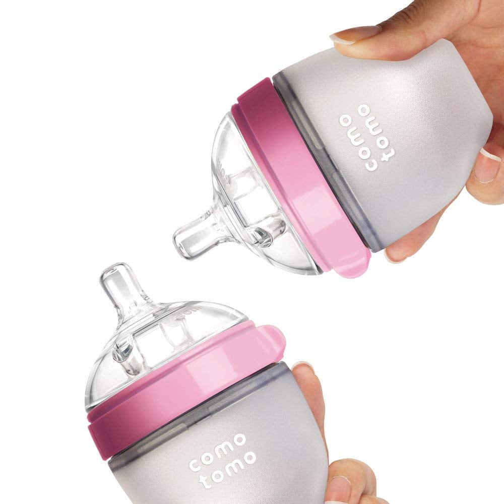 Comotomo Baby Bottle, 150ml  - Pink (2pk)