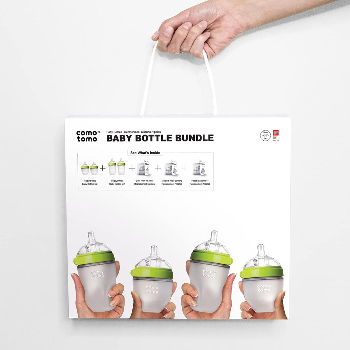 Comotomo Baby Bottle 7-piece Bundle Set (2 Colours) - Pupsik Singapore