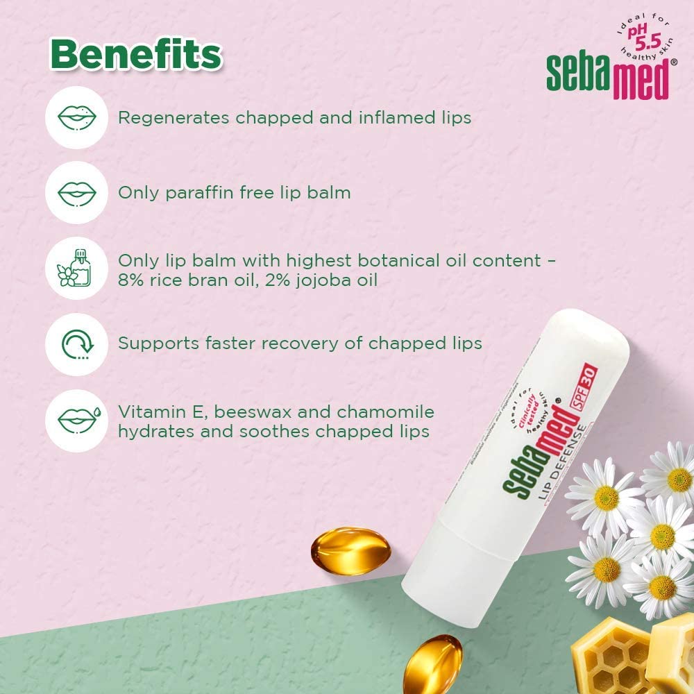 Sebamed Lip Defense Stick SPF30, 4.8g - Exp 06/27
