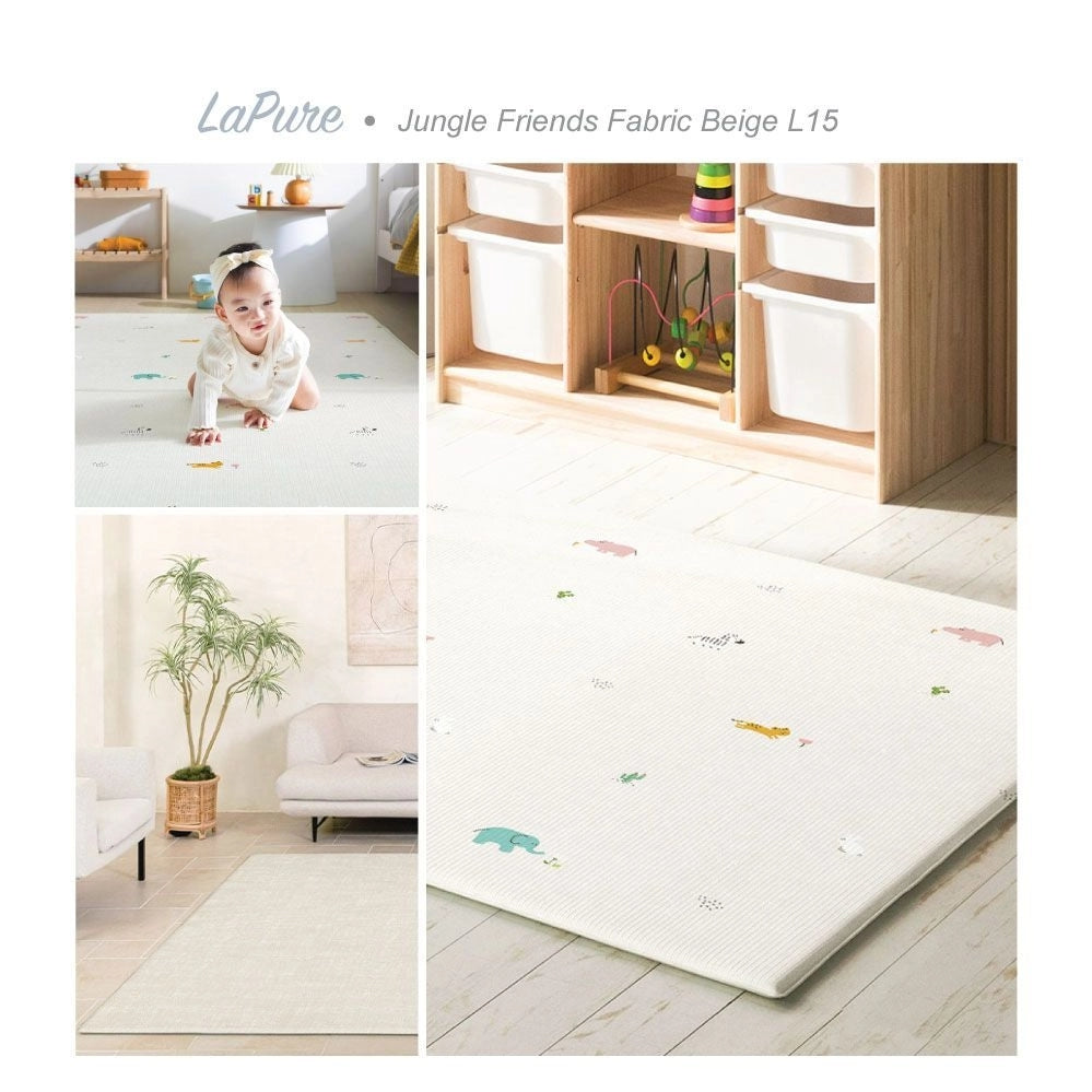 Parklon LaPure Playmat - Jungle Friends Fabric Beige (L15)