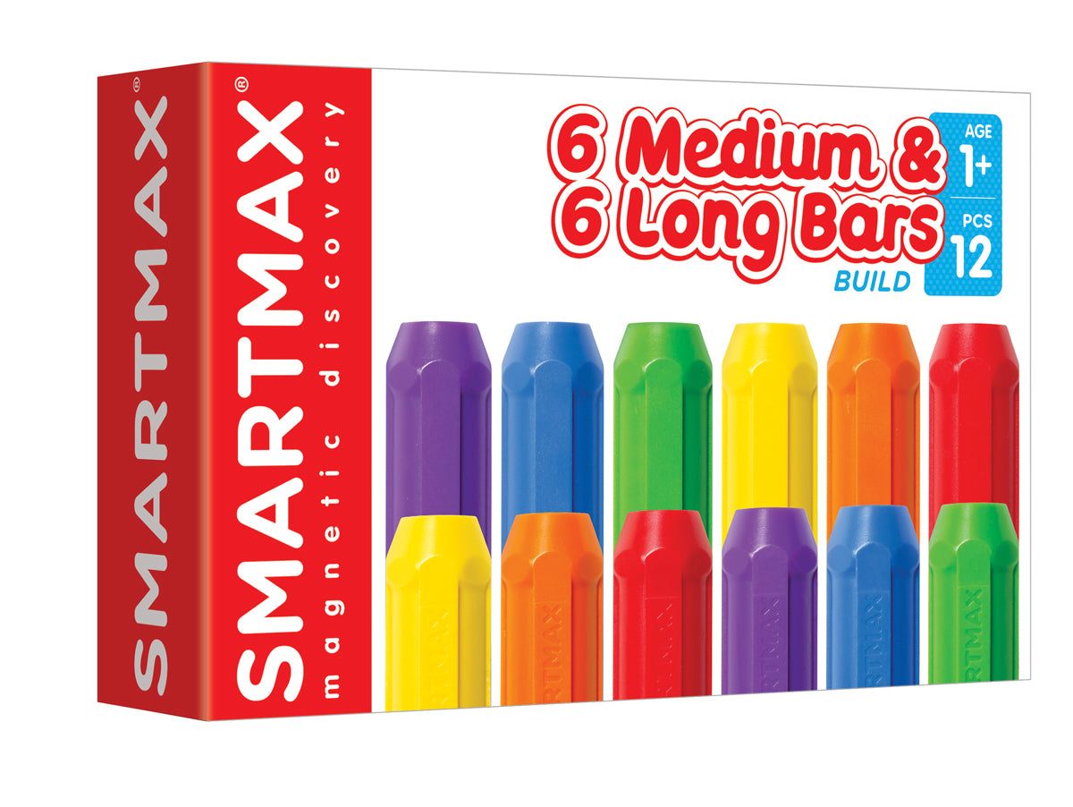 SmartMax 6 Medium & 6 Long Bars Extension Set Magnetic Building Toy
