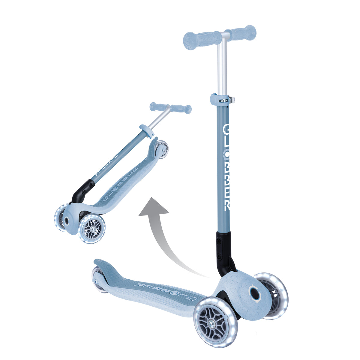 Globber Primo Height-Adjustable Foldable 3 Wheel Scooter (LED Wheels) (8 Colours) - Pupsik Singapore