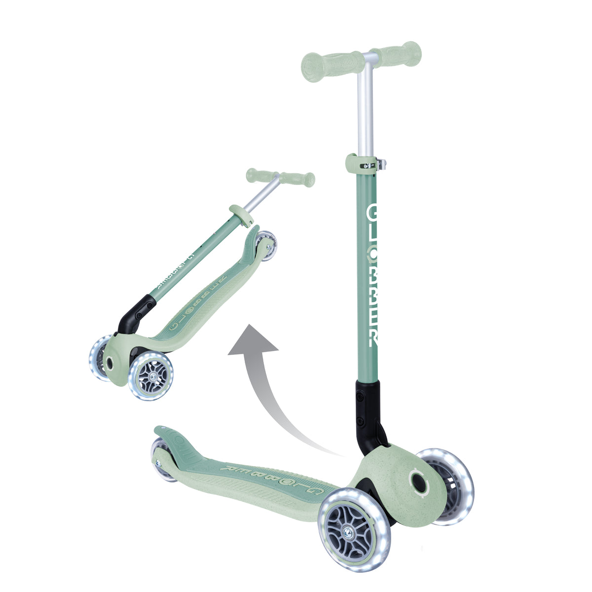 Globber Primo Height-Adjustable Foldable 3 Wheel Scooter (LED Wheels) (8 Colours) - Pupsik Singapore