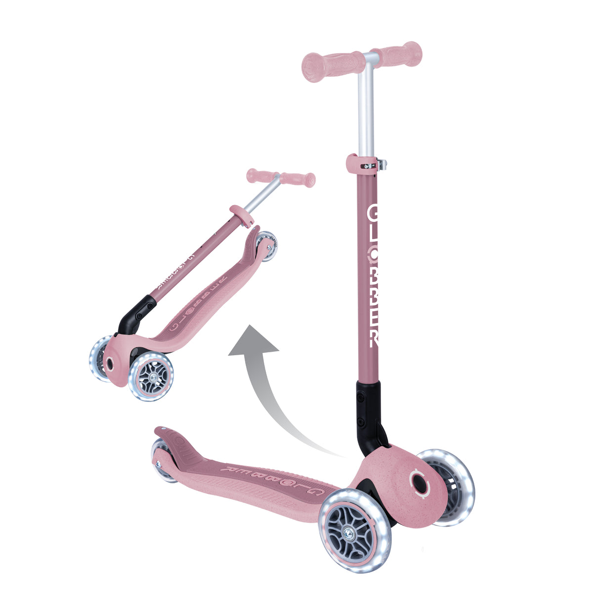 Globber Primo Height-Adjustable Foldable 3 Wheel Scooter (LED Wheels) (8 Colours) - Pupsik Singapore