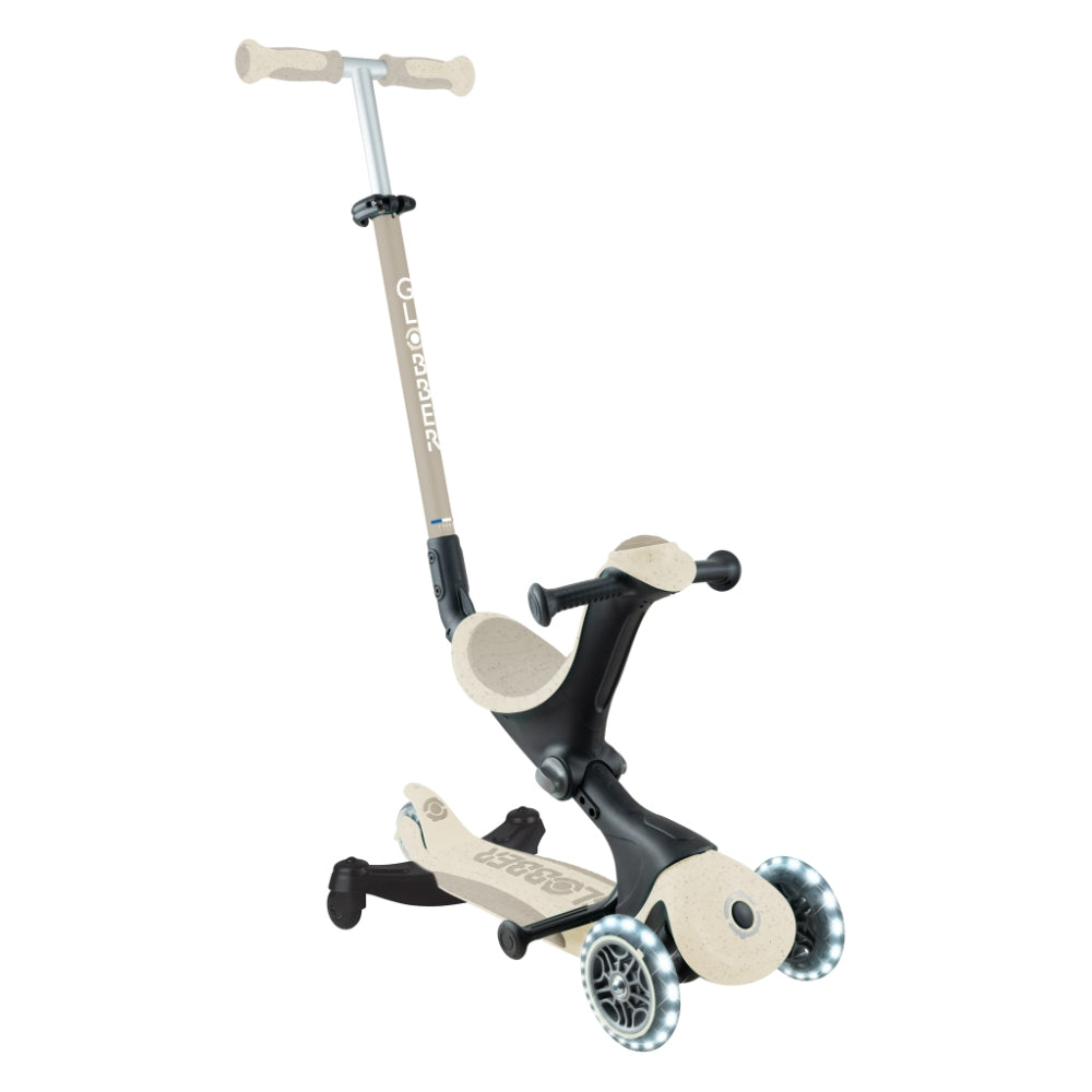 Globber GO•UP Deluxe Lights 360° Convertible Foldable Scooter (LED wheels) - Ecologic Coconut