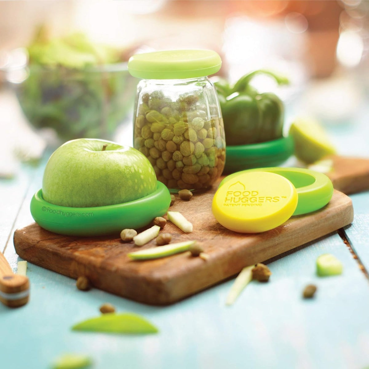 Food Huggers Set of 5 Reusable Silicone Food Savers (4 Colors) - Pupsik Singapore