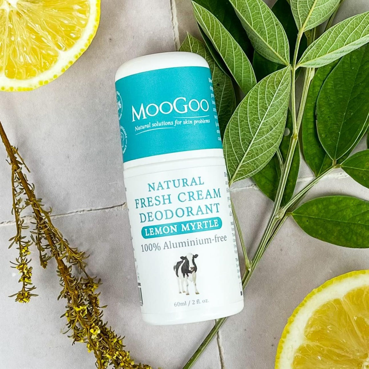 MooGoo Natural Fresh Cream Deodorant, 60ml - Lemon Myrtle (Exp 08/26)