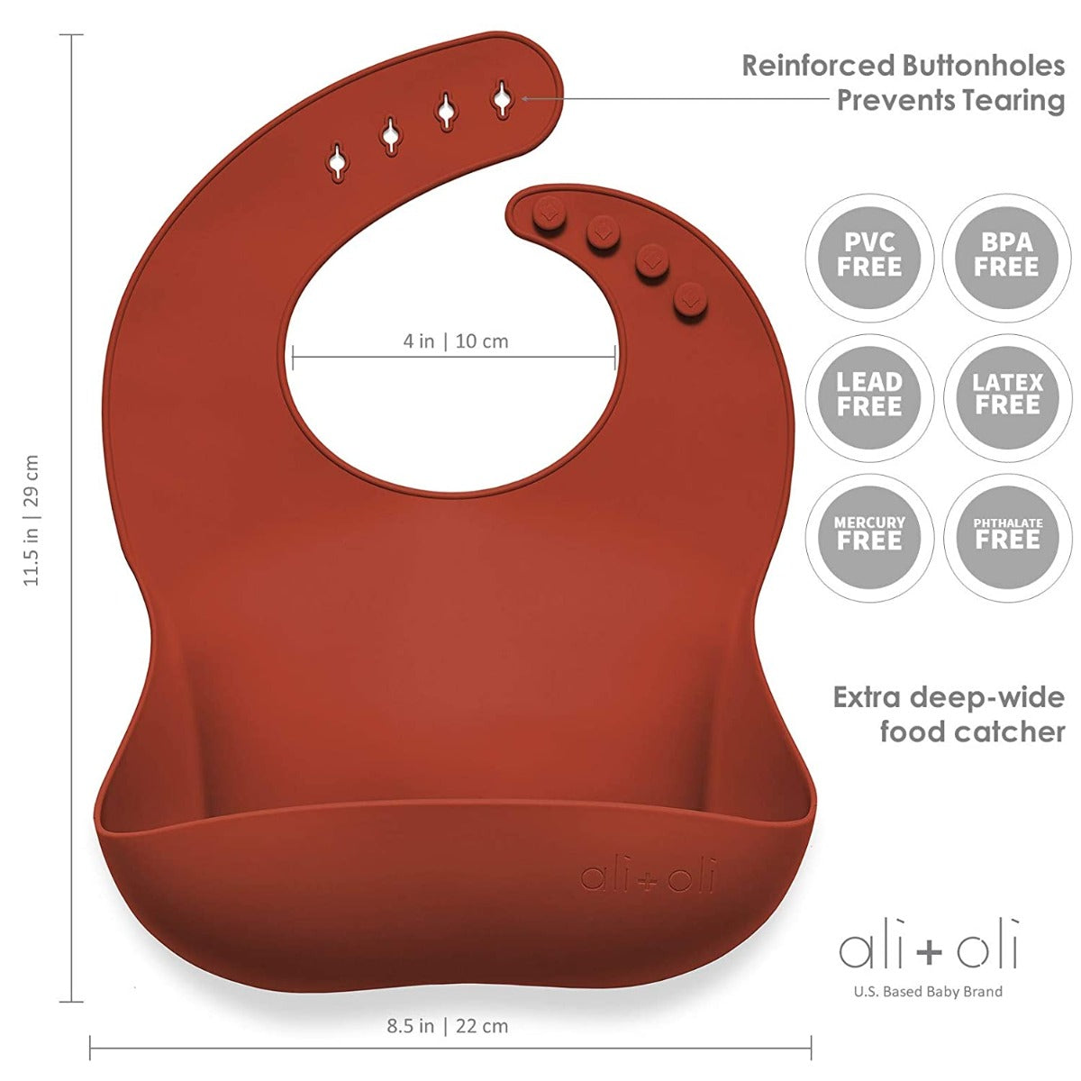 Ali+Oli Baby Silicone Bibs (7 Colours) - Pupsik Singapore