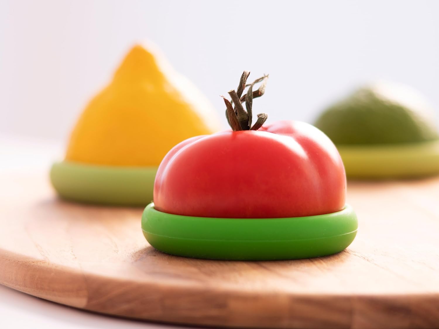 Food Huggers Set of 5 Reusable Silicone Food Savers (4 Colors)