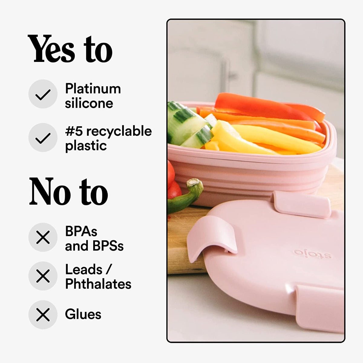 Stojo Silicone Collapsible Box, 24oz, 700ml (5 Colors)