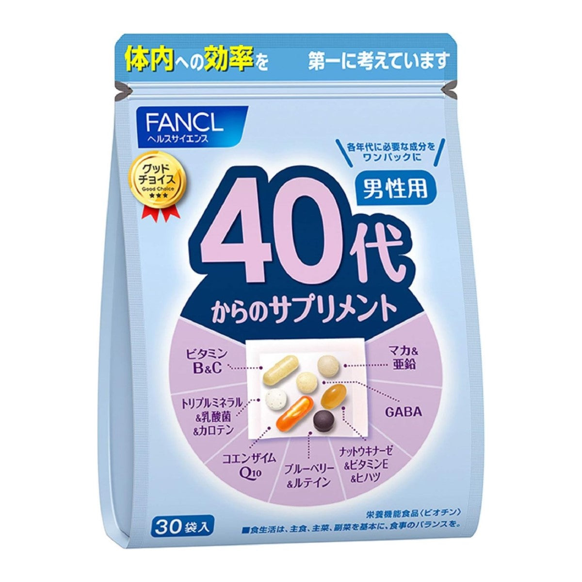FANCL Health Supplements for Men in the 40's, 30 Sachets (Exp 07/25)