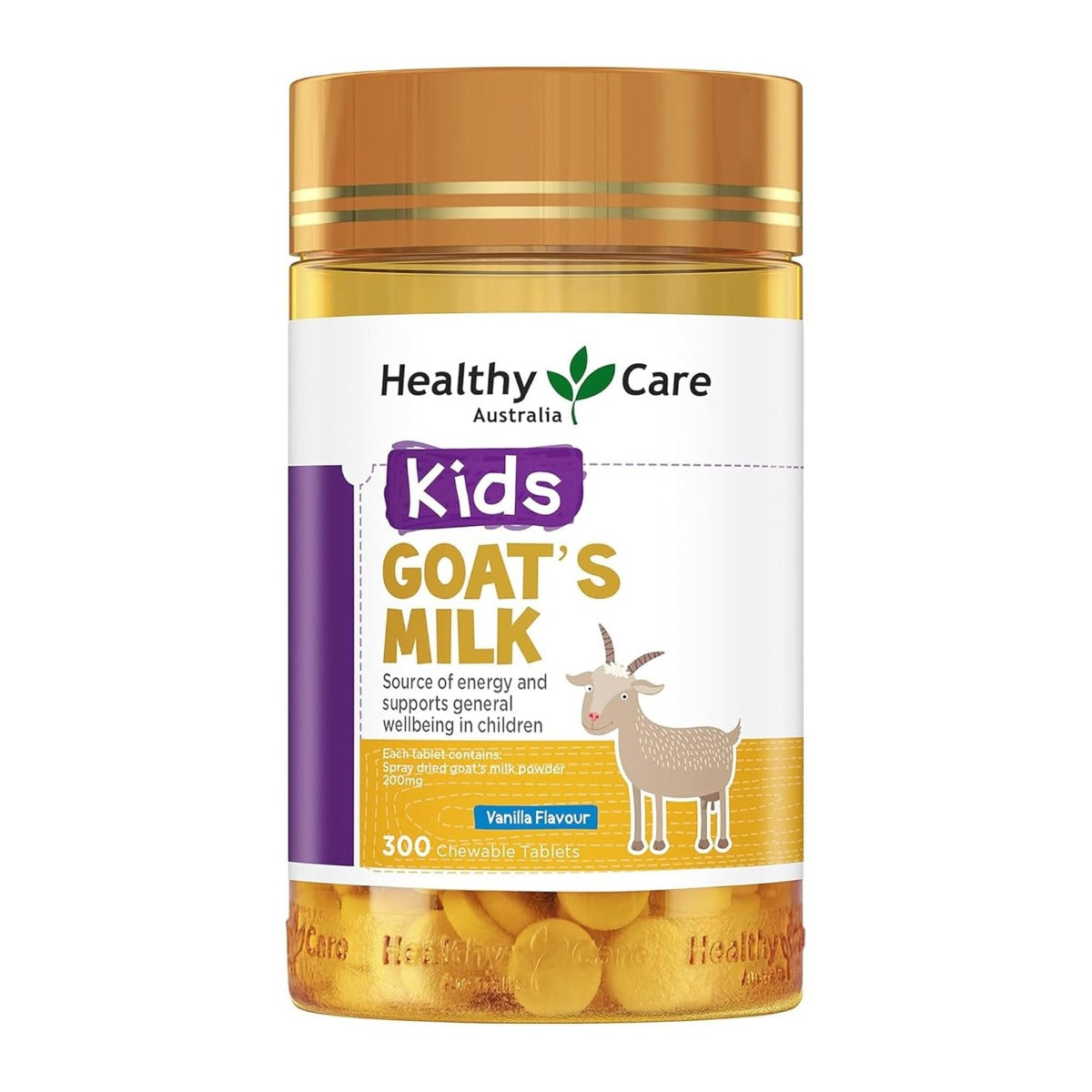 Healthy Care Kids Goat Milk Vanilla Flavour Chewable Tablets, 300 tabs (Exp 10/26)