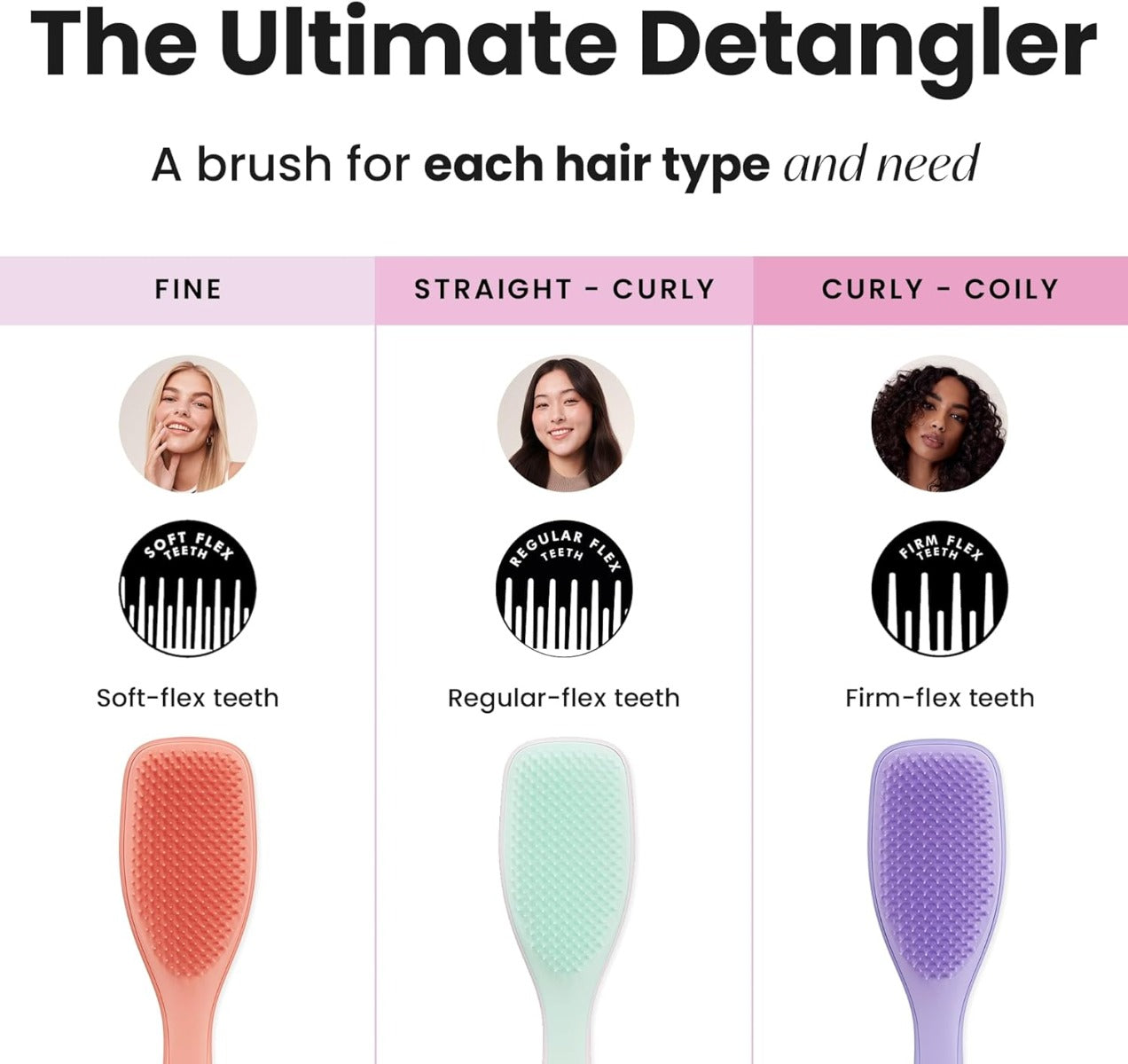 Tangle Teezer The Ultimate Detangler Regular Hairbrush, Straight & Curly (28 Colours)