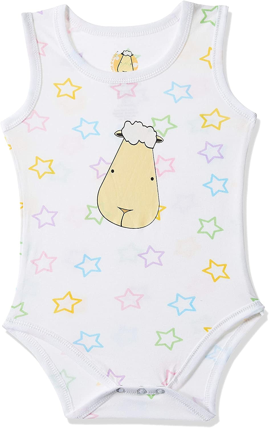 Baa Baa Sheepz Baby Bamboo Onesie - Colourful Star White (4 Sizes)