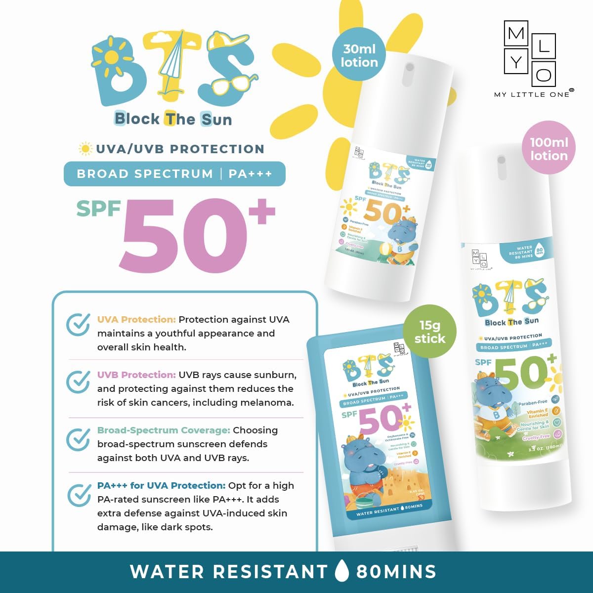 MyLO BTS Sunscreen Lotion, 100ml (Exp 11/27)