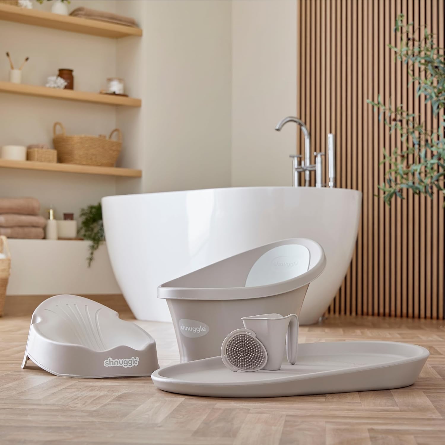 Shnuggle Newborn Baby Bath Support - Taupe