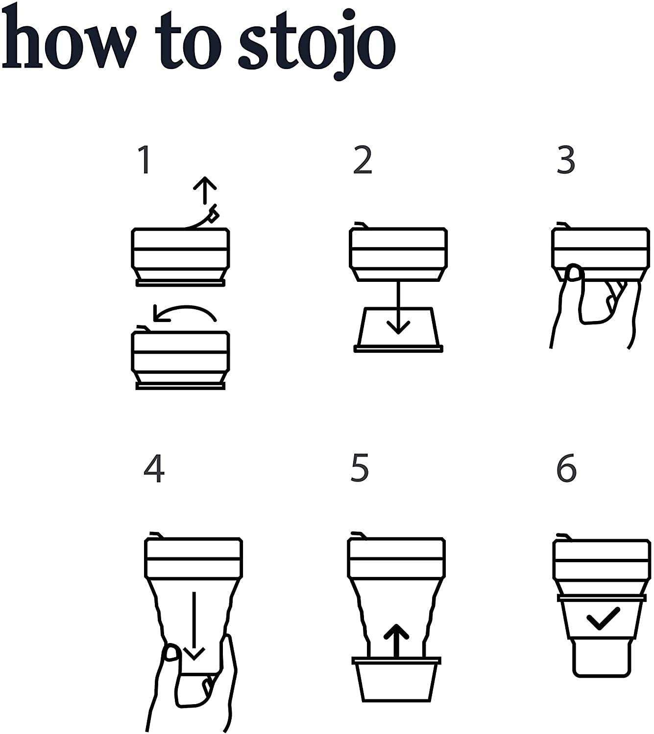 Stojo Silicone Collapsible Cup (16oz - Grande Size) - Carbon