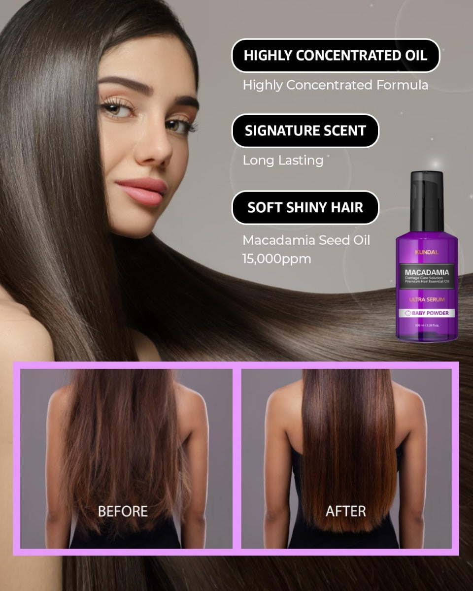 Kundal Macadamia Ultra Hair Serum, 100ml - Acacia Moringa (Exp 06/27)