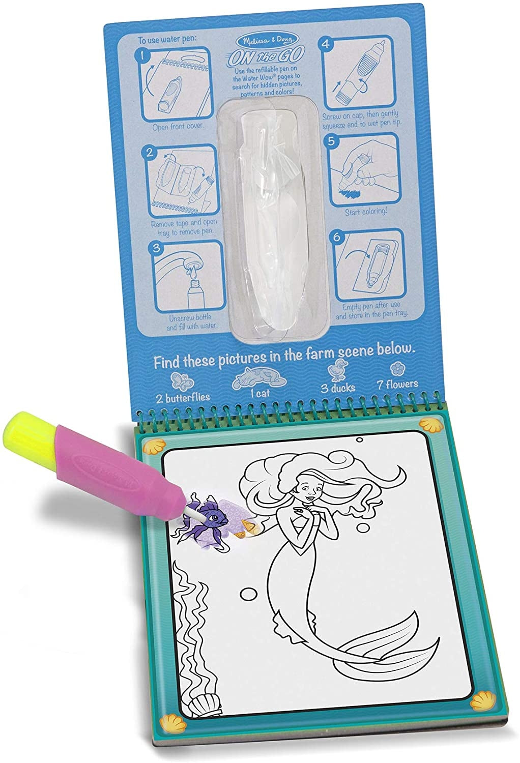 Melissa & Doug Water Wow! Brush Colouring Pad (13 Types) - Pupsik Singapore