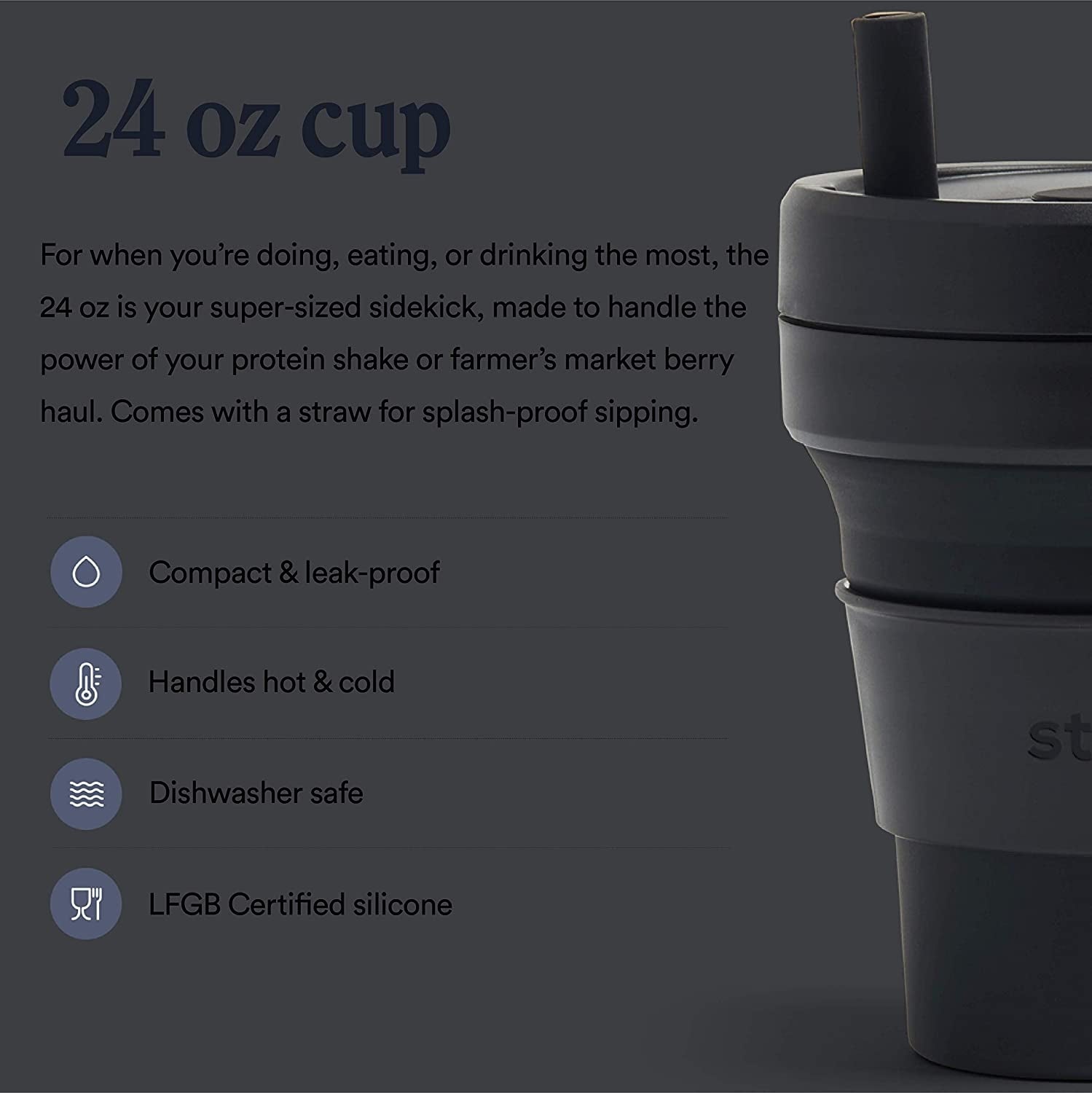 Stojo Silicone Collapsible Cup (24oz - Venti Size) (2 Colours) - Pupsik Singapore
