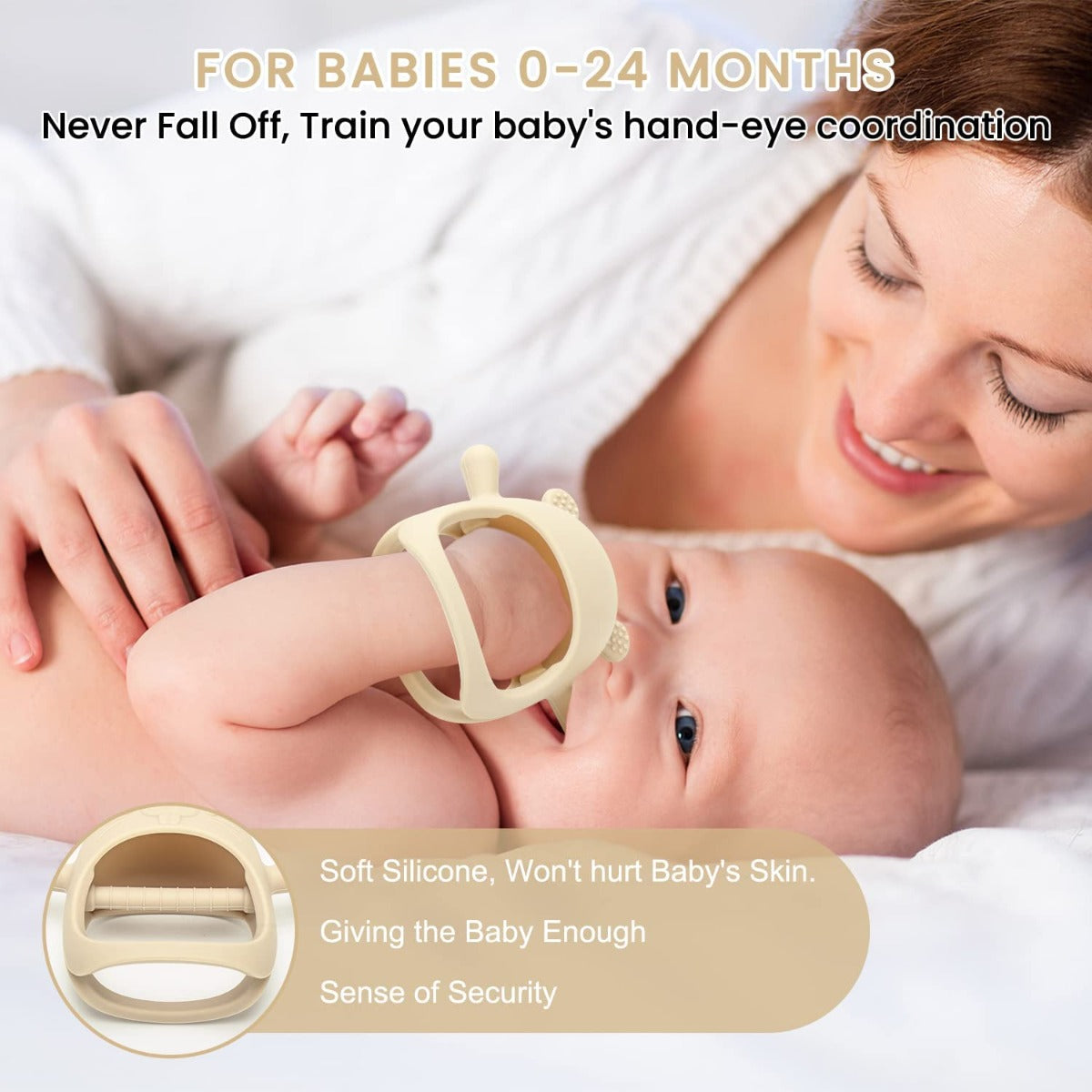 Biomom Silicone Baby Teething Mitten, Groundhog (6 Colours)