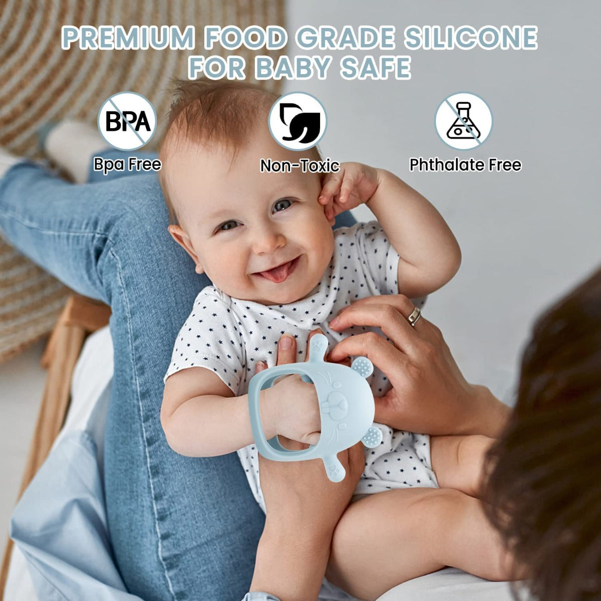Biomom Silicone Baby Teething Mitten, Groundhog (6 Colours)