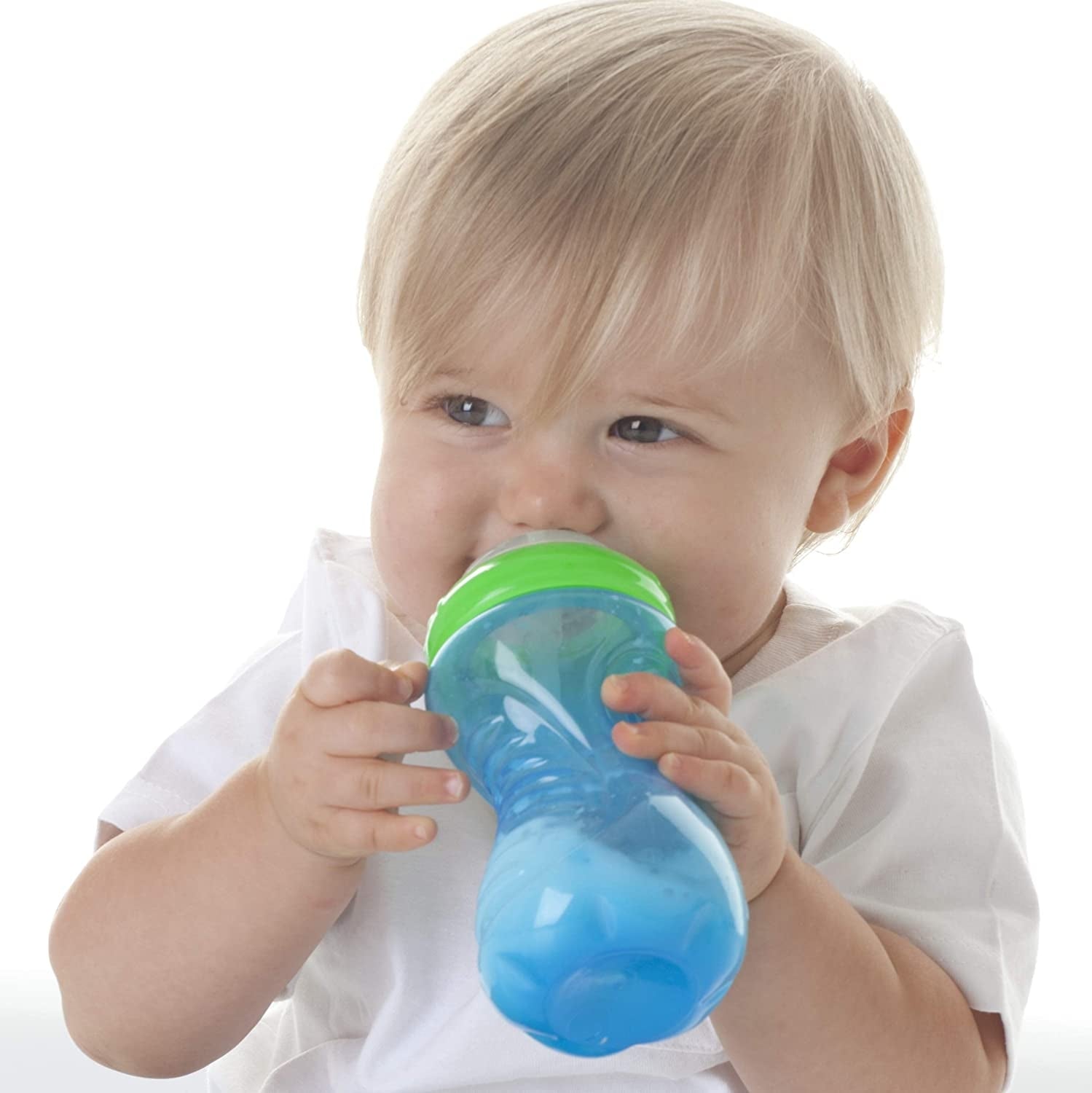 Nuby No-Spill Gripper Cups, 2 Pk, 300ml - Blue/Red