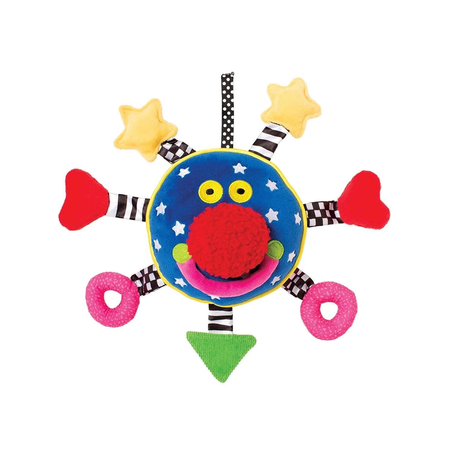 Manhattan Toy Baby Whoozit | Peluche Éveil Sensoriel | 7 Bras Bruyants | Miroir Caché | Dès 6 Mois