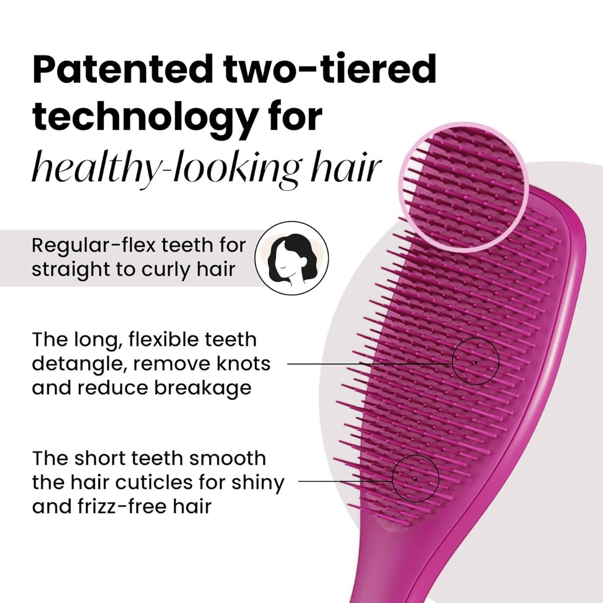 Tangle Teezer The Ultimate Detangler Regular Hairbrush, Straight & Curly (29 Colours) - Pupsik Singapore