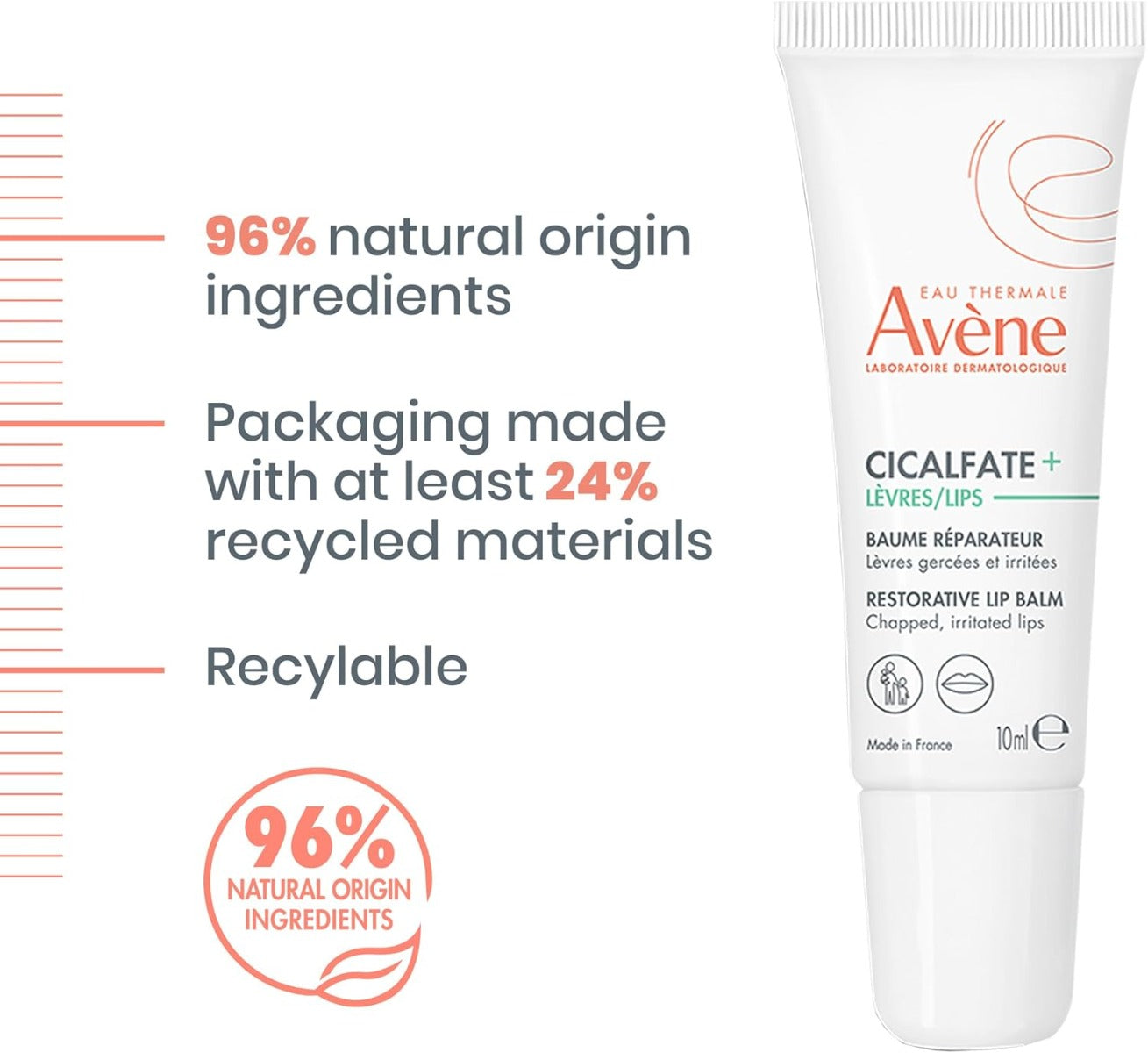 Avene Cicalfate+ Lips Repair Balm, 10ml - Exp 02/27