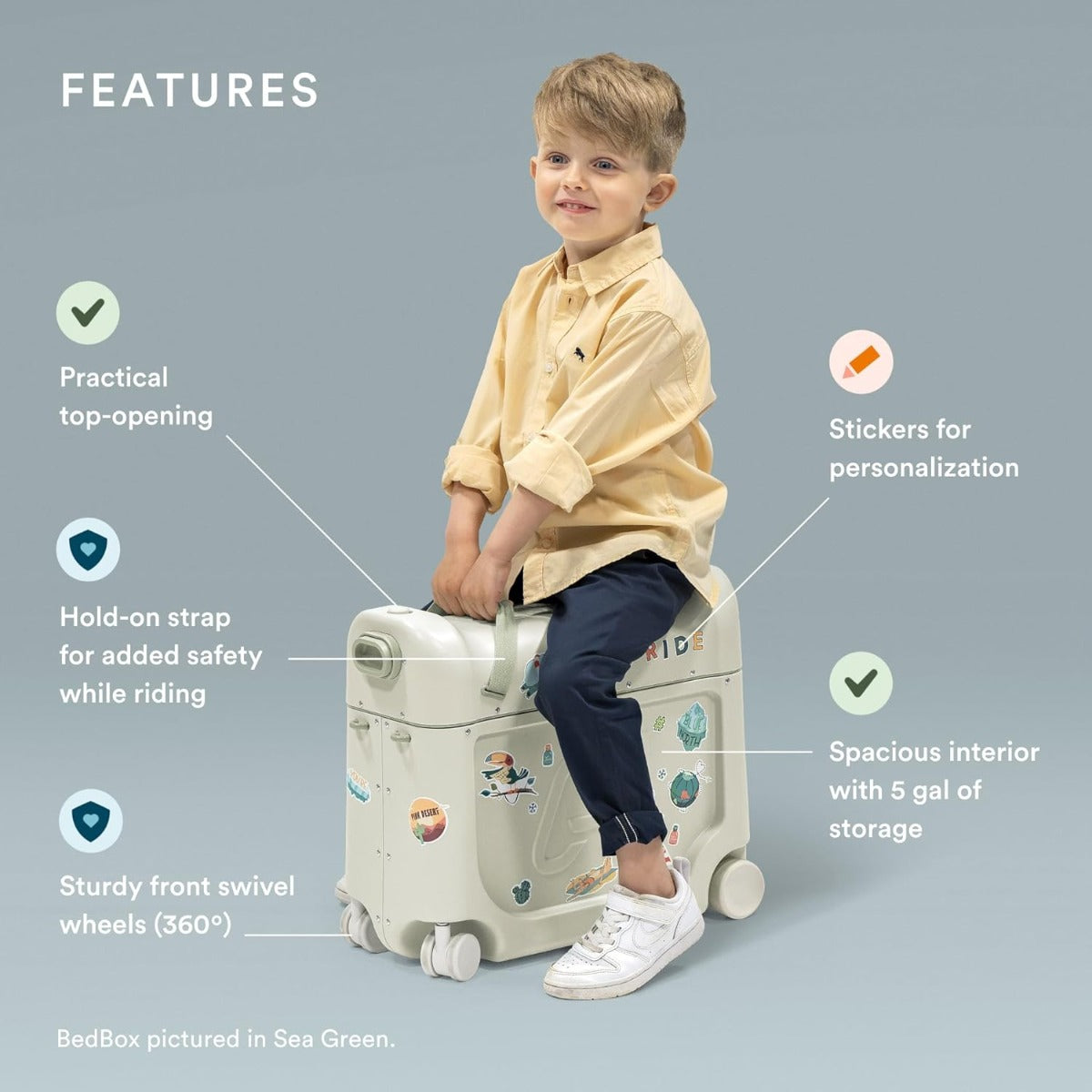 Stokke Jetkids Bed Box Airplane Ride/Carry/Sleep-On Suitcase V4 (6 Colours)