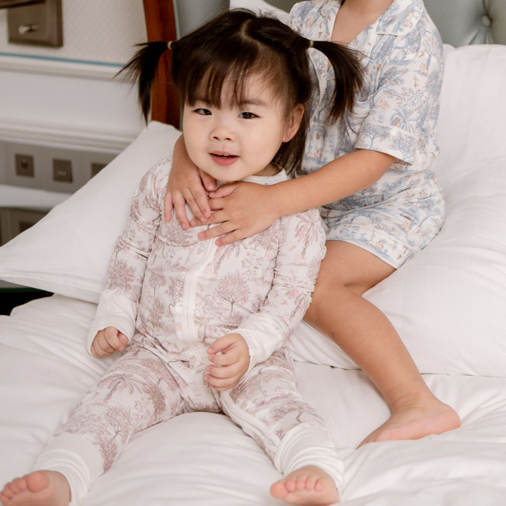 House of Holly Zip Sleepsuit - Fruit Toile Pink (3 Sizes)