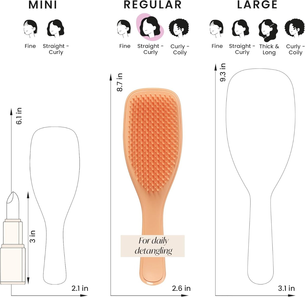 Tangle Teezer The Ultimate Detangler Regular Hairbrush, Straight & Curly (29 Colours) - Pupsik Singapore