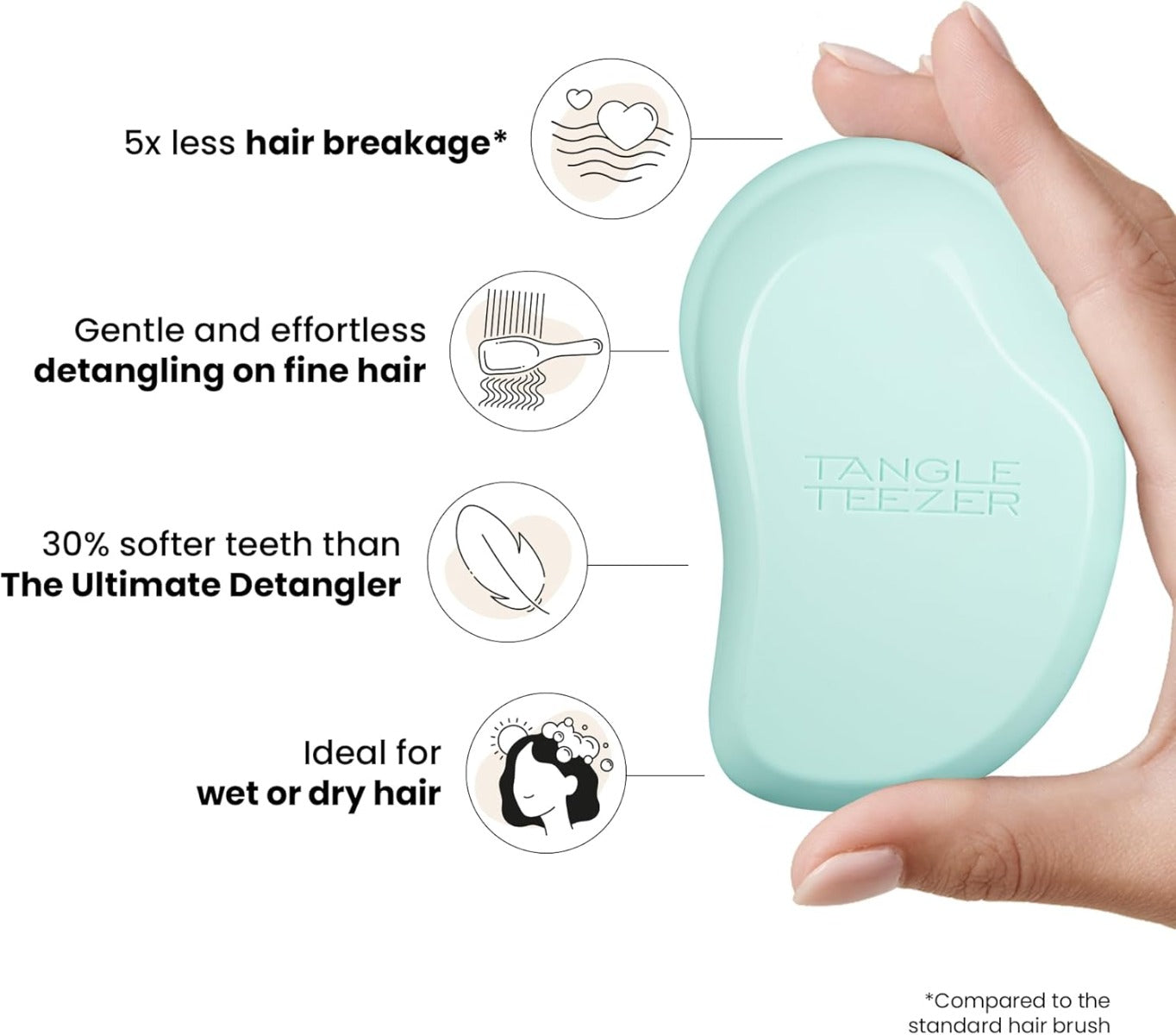 Tangle Teezer Original Detangling Hairbrush, Fine & Fragile